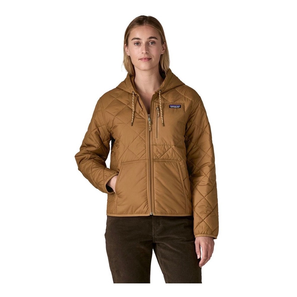 Patagonia Womens Diamond Quilted Bomber Hoody Deer Brown XS 20696 NEW